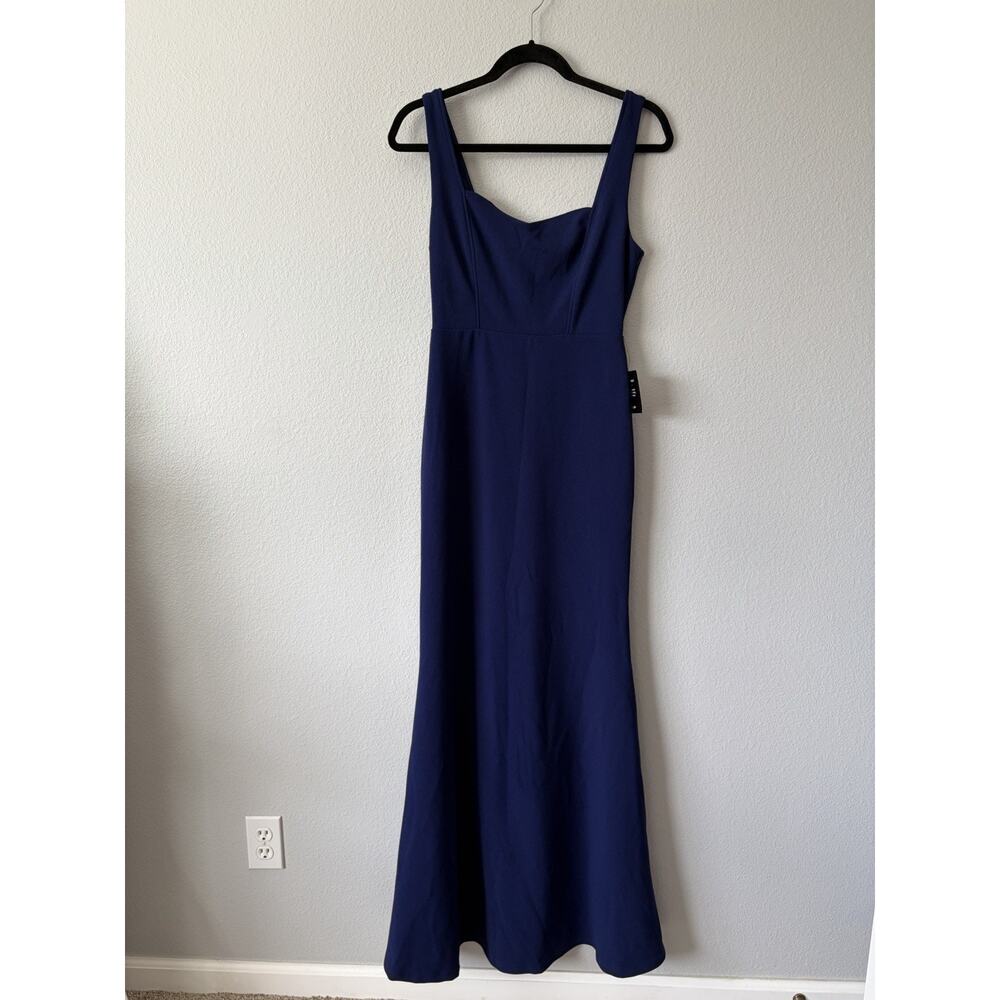 NWT Lulus Blue Sweetheart Neck Sleeveless Knit Maxi Formal Mermaid Dress Sz S